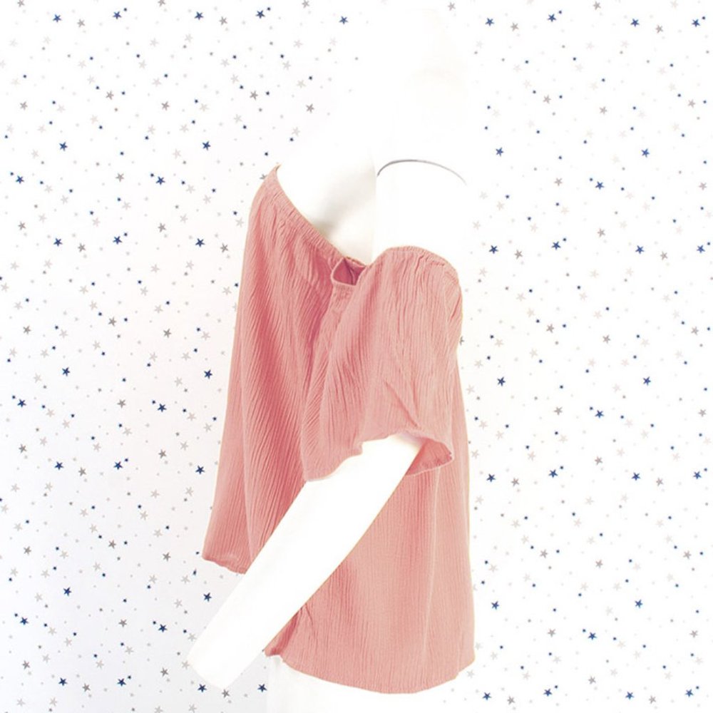 Plus Size Off Shoulder Blouse Top Mauve - Picture 4 of 7